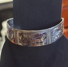 Vintage Taxco Mexican Sterling Silver Abalone Panel Bracelet Hecho Mexico 7 Inch