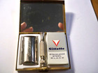 Vintage Gillette Razor   Blades Gold Mirror Travel Kit Case Complete Rare     