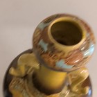 Antique Art Nouveau Hand-painted Iris Standard Glaze Two-handled Vase  unmarked 