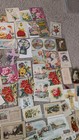 Lot 43 Vintage Antique Greeting Cards Trade All Occasions Some Used Blank Christ