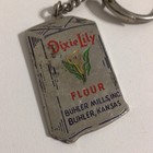 Vintage Dixie Lily Flour Buhler Mills Advertisement Keychain Metal Key Fob