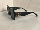 Chanel Rectangle Cc Polarized Sunglasses 5555 Black   Gold