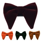 Men Oversize Velvet Bow Tie Big Bowtie Pre-tied Wedding Party Ties Bowknots -