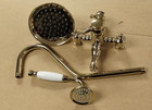 Signature Hardware Alliston Exposed Pipe Shower With Hand Shower Polished Brass