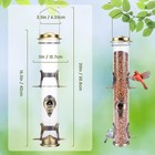 Metal Wild Bird Feeder  Squirrel Proof For Outside  Hanging 6 Port Tube Trans   