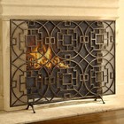 New Contemporary Geometric Fireplace Screen In Style Of Frank Lloyd Wright 46 