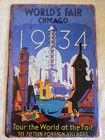 1934 World s Fair Chicago 8 X 12  Metal Picture Advertisment