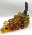 Vintage Lucite Grapes Amber Yellow Grape Cluster Ceramic Driftwood Mcm 14  Long