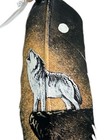 Hand Painted Feather   Arts   Crafts  southwest Art   Home Decor   Howling Wolf