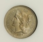 1868 Ngc Ms-63 Nickel Three Cent Pieces