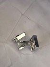 Vintage 1950 s Sterling Silver Tiger Eye Cuff Links