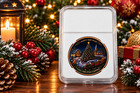 Magical Christmas Santa Sleigh Winter Village 1 Oz  999 Fine Copper Round  New