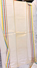 Vintage Startex Coral Blue Yellow Gold Striped Cotton Linen Kitchen Dish New 