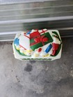 Christmas Santa Railroad Tender Train Car Blow Mold Yard Decor  Vtg