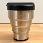 Zylch Collapsible Stainless Steel Travel Cup Reusable W Insulating Sleeve   Lid