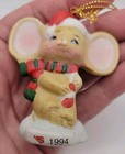 Vintage 1994 Christmas Tradition Collectible Ornaments Mouse With Hat Cvs