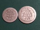 1853 1887  Seated Liberty Silver Half Dime And Silver Dime      10835       G-vg