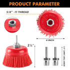 4 Inch Nylon Filament Brush 2 Pack  4    Abrasive Bristle Cup Brush Set 5 8 -11 Th