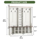 59  Hall Tree W  Bench   Shoe Storage 10 Shoe Cubbies 10 Coat Hooks For Entryway