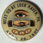 1907 Odd Fellows Ioof Lock Haven Pa  7 8  Celluloid Pinback