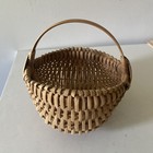 Vintage Wicker Buttock Basket  Egg Gathering Primitive  Farmhouse