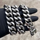 Mens 316l Stainless Steel Miami Cuban Link Chain Heavy Necklace 22mm Thick 24 