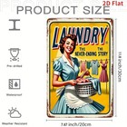 2d Flat Rustic Metal Decor Vintage Iron Laundry Room Wall Sign 8x12 Inch 
