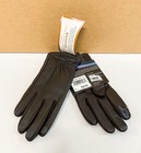 New Sz M l Isotoner Gloves Smart Touch Genuine Leather For Women In Black