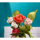 Hand Painted Roses Long Stem Porcelain Decorative 12  Bouquet Of 5