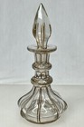 Antique Glass Perfume Cologne Bottle W Gilt Trim - 93458