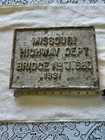 Vintage Missouri Cast Iron Bridge Sign 1931