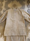 Erez Levy Saks Fifth Avenue Beige Suede Learher Skirt And Top Set Sz 4 Vintage  