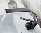 Matte Black Bathroom Faucet  Modern Single Hole Bathroom Faucet  Low Arc Brass C