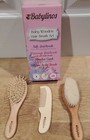 3 Piece Wooden Hair Brushes   Comb Set For Baby - New In Box 