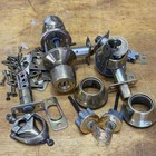 Vintage Antique Door Hardware    mortise Locks Faceplates Knobs Clay  Glass  Brass
