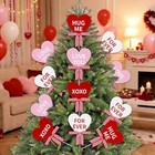 24 Pcs Valentine s Day Decoration Christmas Tree Picks Pink Red Conversation 