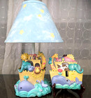 Noah s Ark Child Nursery Electric Table Lamp   Switch Plate Baby Room Works 
