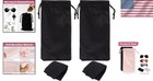 Small Black Microfiber Sunglasses Case With Drawstring And Cloths Included