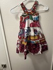 Desigual Vintage Girls Multicolor Patchwork A-line Dress Knee  3 4 Cotton