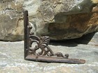 Set Of 4 Small 5 25  Brown Antique-look Palmette   Vine Cast Iron Shelf Brackets