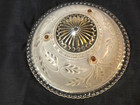 Vintage Deco Clear   White 3-hole Mount Glass Ceiling Light Shade 10  Diam - 5b