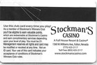 Stockman s Casino - Fallon  Nv - 6th Issue Slot Card  Toll Free  Added  blank 
