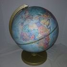 Vintage Replogle World Nation Series Raised Globe 12  Diameter Globe Metal Base 