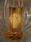 1970s Mcm 17  Glass Hanging Light Swag Lamp Retro Gold Diffuser Chain Wrapped 