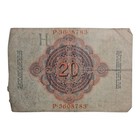 German Currency  1914 Germany 20 Mark Paper Money Banknote - P    25