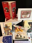 30  Lot Unused Christmas Greeting Cards Mixed W  Premium Graphic Envelopes Rare