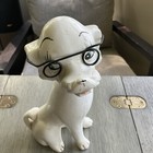 Vintage Dog Cat Figurine Whimsical With Glasses