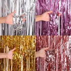 Foil Fringe 2m Tinsel Shimmer Curtain Door Wedding Birthday Party Decorations