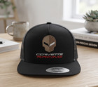 Corvette Racing Embroidered Flat Brim Snapback Trucker Hat Cap