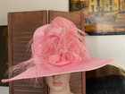 Suzanne Couture Millinery Coral Silk Custom Made Wide-brimmed Hat  24   